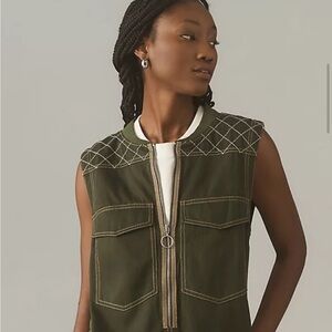 Anthropologie Olive Green Sleeveless Dress